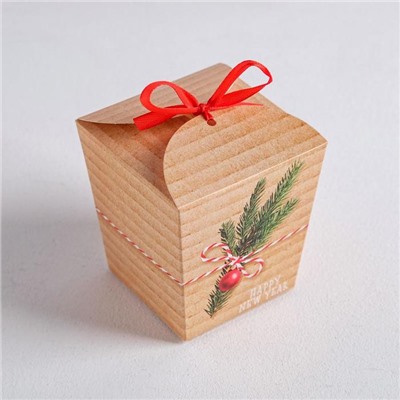 Бонбоньерка новогодняя Happy new year, 7.5×8×7.5 см