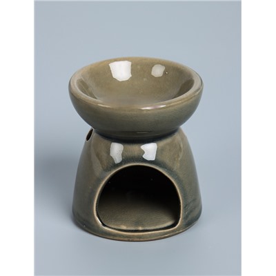 УЦЕНКА Аромалампа для эфирных масел керамика «Лик Будды», серая, 8×8×9 см