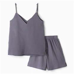 Пижама женская (майка, шорты) KAFTAN Basic, размер 40-42, синяя