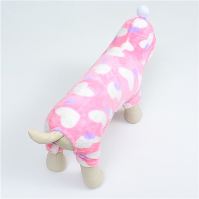 Комбинезон «Любовь», с капюшоном, размер S, ДС 25 см, ОГ 35 см, ОШ 25 см, розовый