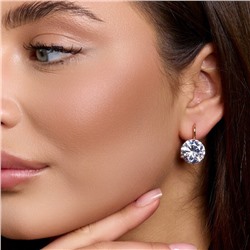 Серьги с кристаллом под Swarovski ювелирная бижутерия коллекция "Дубай" покрытие позолота, вставка: стекло, цвет: прозрачный, арт.414.678
