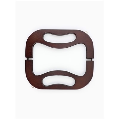 УЦЕНКА Ручка-фермуар для сумки, деревянная, на магнитах, с креплением, 27×12×2.5 см, коричневая
