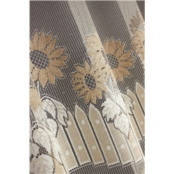 Готовые шторы арт.  219420/160, ПОДСОЛНУХИ, золотистая пряжа, 160 см высота Х 315 см ширина, на универсальной ленте