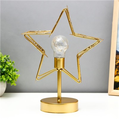 Ночник «Звезда» LED от батареек 3хАА золото 22×11×28 см RISALUX