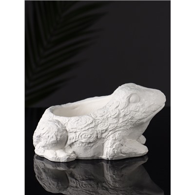 Фигурное кашпо для цветов «Лягушка», гипс, 14×12×9 см