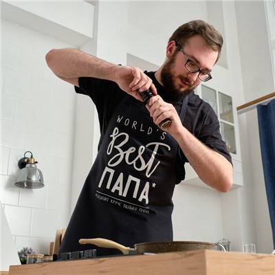 Фартук «Этель» BEST ПАПА 73×71 см, 100% хлопок, саржа 190 г/м²