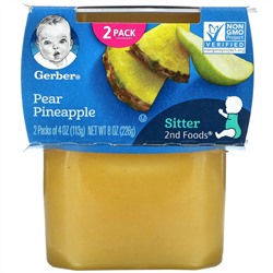 Gerber, Pear Pineapple, Sitter, 2 Pack, 4 oz (113 g) Each