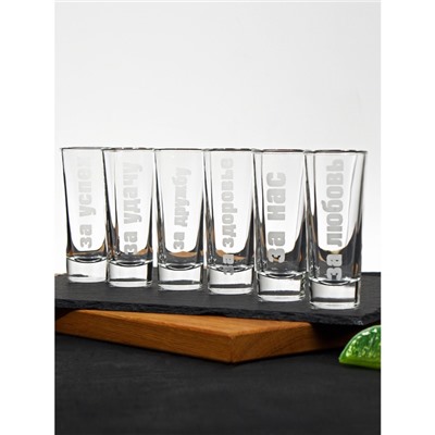 УЦЕНКА Стопки в деревянном ящике «Лучший мужик», набор 6 шт.