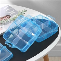 Органайзер для хранения, пластик, 2 яруса, 12 ячеек, 16×15×9 см, голубой