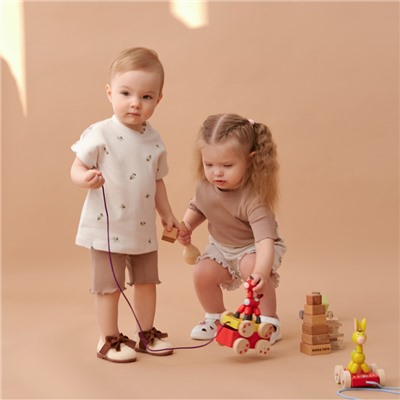 Футболка детская «Крошка Я» Olives, рост 62-68, коричневая