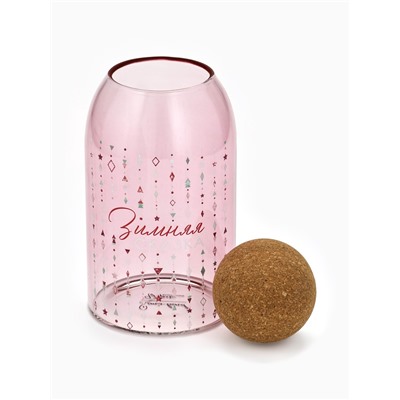 Банка новогодняя стеклянная для сыпучих продуктов «Зимняя сказка», 800 мл