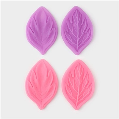 Молд кондитерский «Листва», силикон, 2 части, 7×4.5 см, МИКС