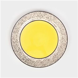 Тарелка керамическая «Персия», плоская, 25 см, жёлтая, 1 сорт, Иран