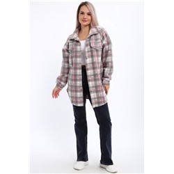 885 Рубашка флис (Серо-розовый)