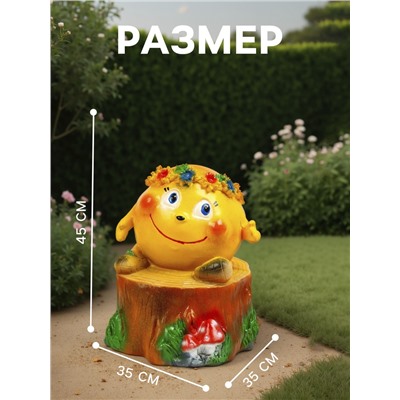 Садовая фигура из гипса «Колобок с венком», 45×35×35 см
