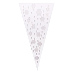 Пакет подарочный конус 150 штук 33х16 см Снежинки / NG1054 /уп 100/