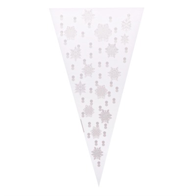 Пакет подарочный конус 150 штук 33х16 см Снежинки / NG1054 /уп 100/