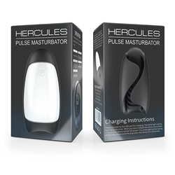Черно-белый сквозной вибромастурбатор Hercules