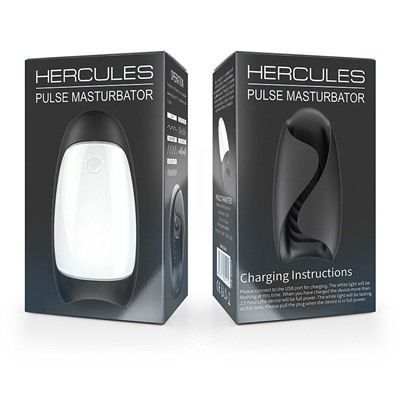 Черно-белый сквозной вибромастурбатор Hercules