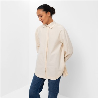 Рубашка женская с рукавами фонариками MINAKU: Casual Collection, размер 48, цвет молочный