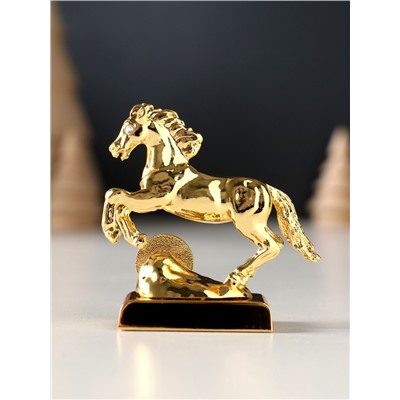 Фигурка металл «Лошадь» с монеткой и пожеланием «Удачи», 6×2.5×6 см