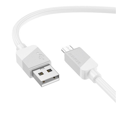 Кабель USB - micro USB Borofone BX107 (повр.уп) 12W 100см 2,4A  (white)