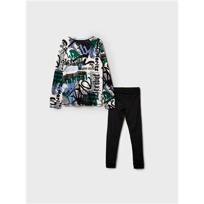 Термокомплект трикот. для мальчиков: фуфайка (футболка) с длин. рук, брюки