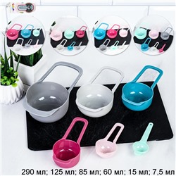 Мерные ложки 6 штук / KM-001 /уп 144/ Микс