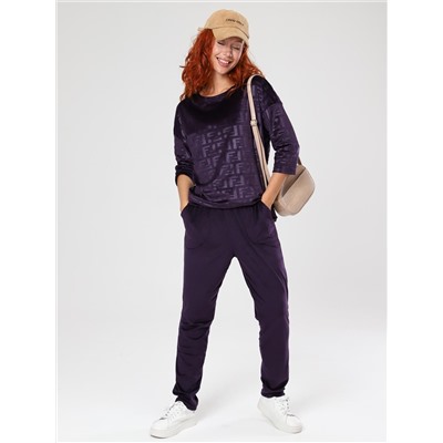 Вениса-Жаккард - костюм сливовый