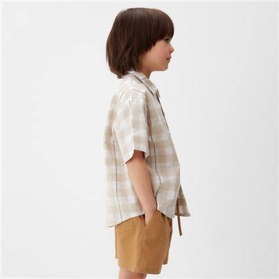 Рубашка для мальчика KAFTAN «Клетка», размер 34 (122-128 см)