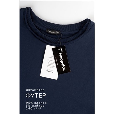 Мужская футболка оверсайз из футера двухнитки Happyfox