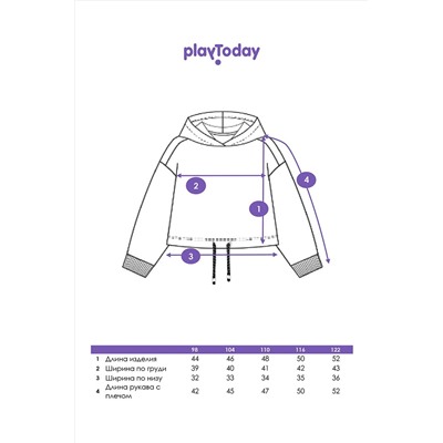 Толстовка PLAYTODAY, 1088854