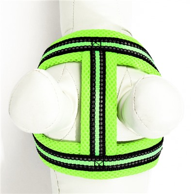 Комплект амуниции светоотражающий с мягкой шлейкой и мягкой ручкой, 1.5×120 см, ОШ 35-53, жёлтый