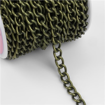 Цепочка для сумки, 7×11 мм, 10±0.5 м, цвет бронзовый