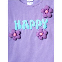 Комплект трикотажный для девочек: фуфайка (футболка), шорты