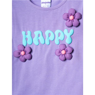 Комплект трикотажный для девочек: фуфайка (футболка), шорты