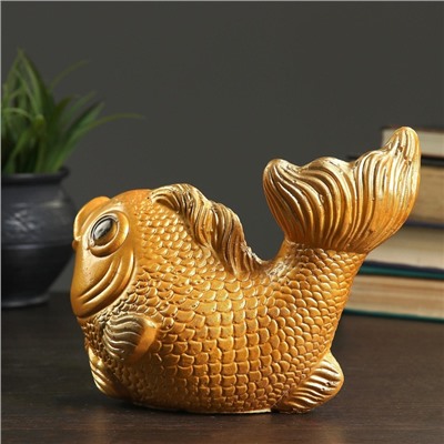 УЦЕНКА Копилка «Рыбка» золотая, 20×12×15 см