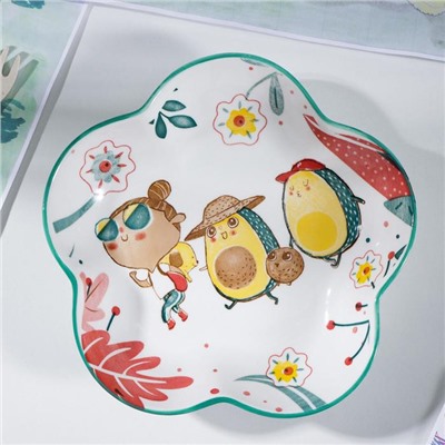 Блюдо керамическое «Прогулка авокадо», d=19.5 см ㅤ