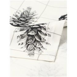 Набор салфеток сервировочных на стол «Этель» Christmas, 2 шт., белые, с декоративными кольцами, 45×45 см