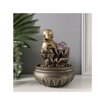 Фонтан настольный с подсветкой «Хотей. Благополучие», от сети, 16×16×22 см