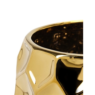 Декоративное кашпо для цветов «Солнечный шар», 2.5 л, 18×15×15.3 см, керамика, золотистое