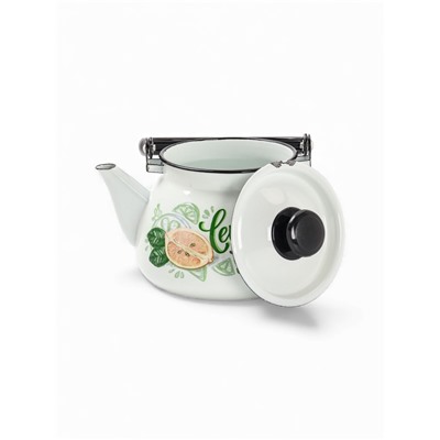 УЦЕНКА Чайник эмалированный «Лимонный сет», 3 л, металлическая ручка, белый