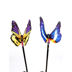 Штекер с подсветкой «Бабочка Адриа», на солнечной батарее, синяя, 12×70 см