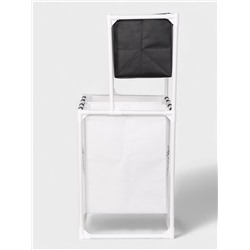 Корзина для белья складная Доляна, 56×39×95 см, чёрная, белая