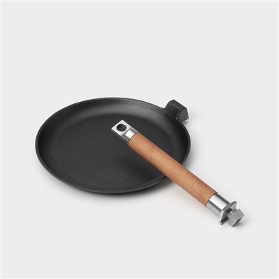 Сковорода блинная Wild Kitchen, d=22 см, съёмная ручка, индукция, чугун, чёрная