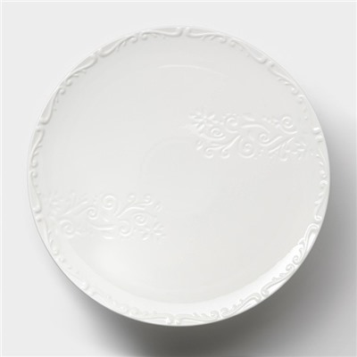 Тортовница Magistro Kingdom, 30.5×9.5 см, фарфор, белая