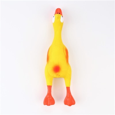 Игрушка для собак «Утка», 23 см, пищащая, латекс, жёлтая, оранжевая
