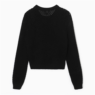Джемпер сетка женский MIST Knitwear, размер 44-46, чёрный