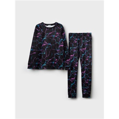 Термокомплект трикот. для девочек: фуфайка (футболка) с длин. рук, брюки