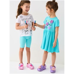 Комплект для девочек: фуфайка трикотажная (футболка), фломастеры для рисования по ткани